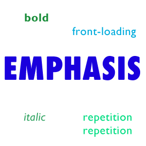 the process of achieving emphasis in speech writing is called